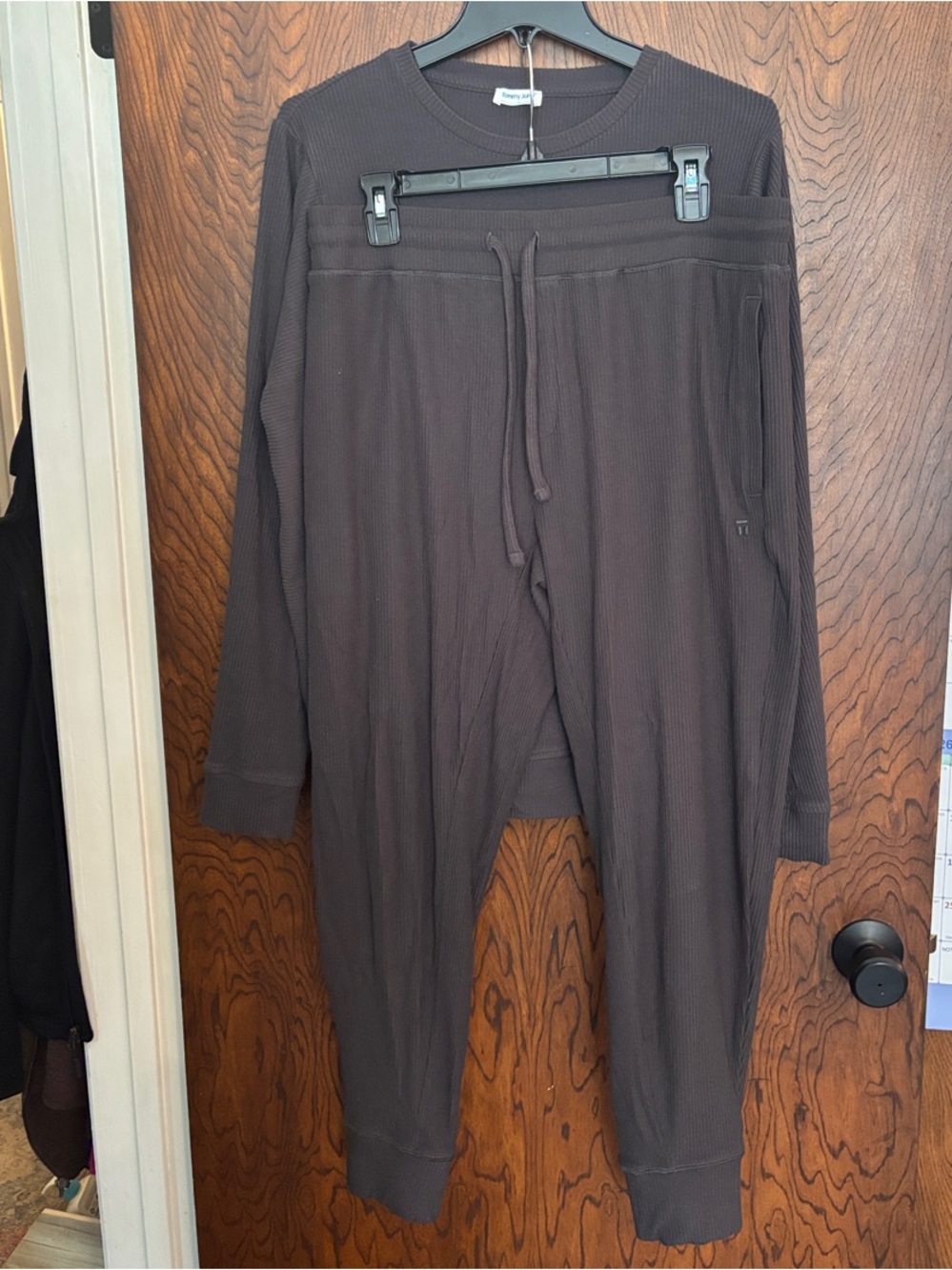 Tommy John Dark Brown Ribbed Sweatpants Joggers